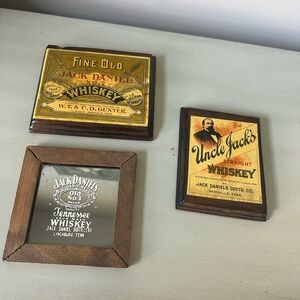 Vintage Jack Daniel’s mini pictures and mirror lot of 3 rare